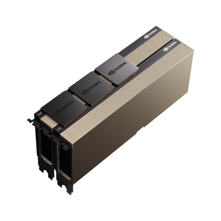 A100PCIe_3QTR-TopLeft-Dual_NVLinks_Black_Alt